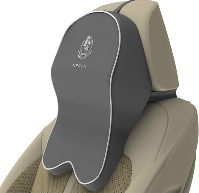 MRRON SUPREME Series Memory Foam Head Rest Cushion For Car or Office Chair- Neck Pillow Neck Support(Grey)