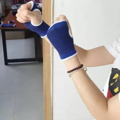 FlyTouch Palm Wrist Glove Both Hand Grip Support Protector Brace Sleeve Support Hand Support(Blue)