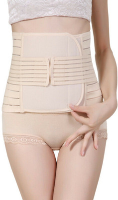 chekido Post Pregnancy Recovery Corset Tummy Belly Postpartum Support Wrap Girdle Belt Abdominal Belt(Beige)