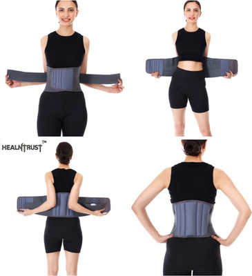 healntrust Lumbar Sacral LS belt Waist Belt for Men & Women Back Pain Relief, Slip-Disc Back / Lumbar Support(Grey)