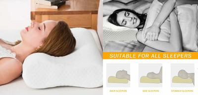 HIRUSH ENTERPRISE Memory Foam Floral Sleeping Pillow Pack of 1(White)