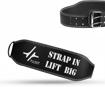 PULSEIT Lift Gym Belt for Men & Women LeatherBelt for Powerlifting, Weight Lifting Back / Lumbar Support(Black)