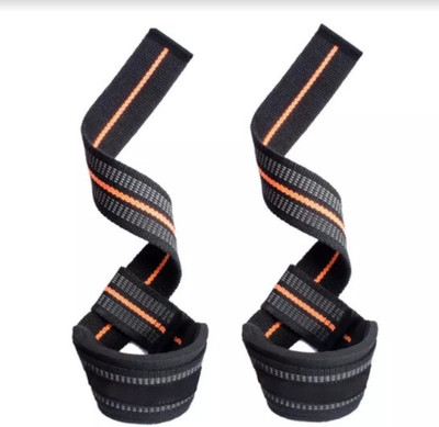 Fitcozi Power Gym Training Padded Straps / Weight Lifting Hand Bar Belts Wrist Support(Black)