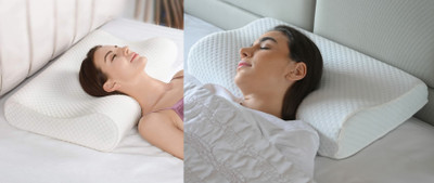 ANUSHKA ENTERPRISE Memory Foam Geometric Sleeping Pillow Pack of 1(White)