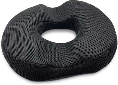 Fazista Orthopedic Memory Foam Donut Seat Cushion Back / Lumbar Support(Black)