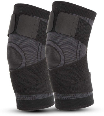 Shopeleven Gym Workout Compression Knee Supporter Joint Support Sports Gym, Injury Recovery Knee Support(Black)