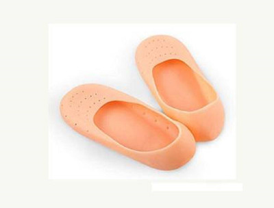 IRONCORE Anti Crack Full Length Silicone Foot Protector Socks Heel Support (Beige) Heel Support