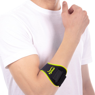 TYNOR Tennis/Golfer'S Elbow Support Pro, Black & Green, Universal, 1 Unit Elbow Support