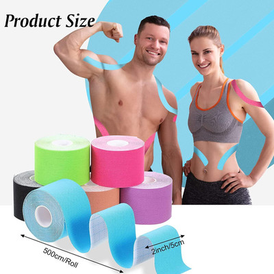 Ramya beauty care ® Kinesiology Tape (5 m X 5 cm) Latex Free Breathable Athletic Sports Tape Kinesiology Tape