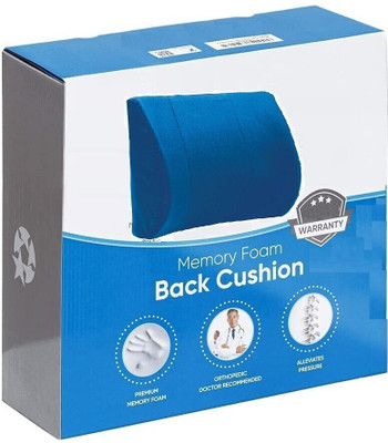 4V1 ™ Lumbar Support Memory Foam Cushion for Chair -Back Pain Relief Car, Office 1-D Back / Lumbar Support
