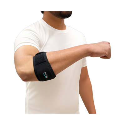TYNOR Tennis Elbow Support, Black, Large, 1 Unit Elbow Support(Black)