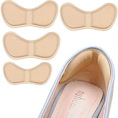 TAPAHPRIYAY 2pair Self-Adhesive Heel Grips Liner Cushion Inserts for Loose Shoes Foot Support(Beige)
