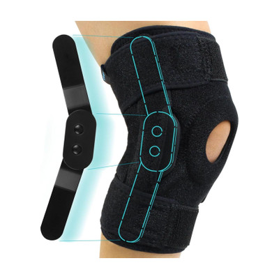 Orthonexa Functional Knee Support Open Patella Hinge Knee Support Knee Cap Support Brace Knee Support(Black)