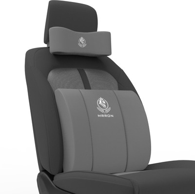 MRRON BREEZZ Memory Foam Neck Rest & Big Lumbar Support For Car or Office Chair Back / Lumbar Support