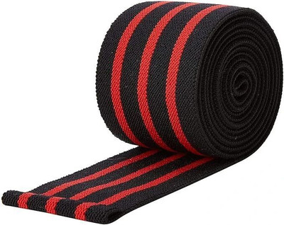 aavomaa Combo Knee Wraps, Wrist Band Support Straps for Gym Workout Knee Support(Black, Red)