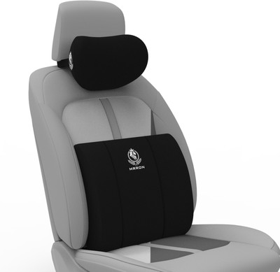 MRRON Aple Memory Foam Neck Rest & Big Lumbar Support For Car or Office Chair Back / Lumbar Support(Black)