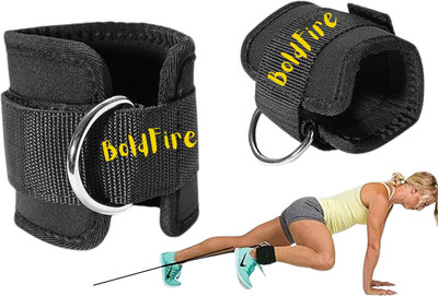 BoldFire Ankle Strap for Cable Exercise Machines, Work Out Cuff Attachment for Home & Gym Ankle Support(Black)