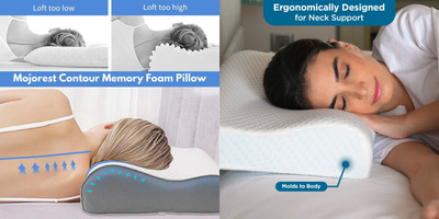 RUSHABH ENTERPRISE Memory Foam Motifs Sleeping Pillow Pack of 1(White)