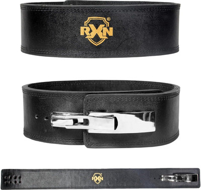 RXN Lever Buckle Power Lifting Belt, Leather Weightlifting for Men & Women Weight Lifting Belt