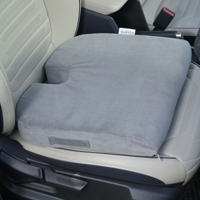 FOVERA Car Seat Cushion for Long & Comfortable Drive (Grey Velvet - Below 80kg) Back / Lumbar Support(Grey)