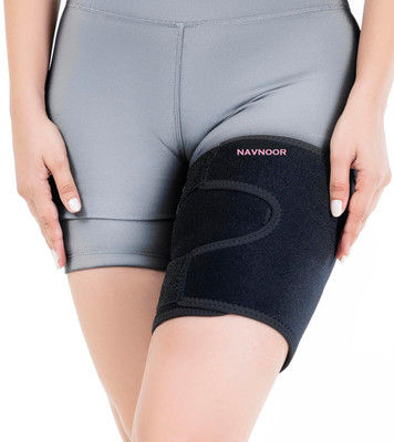 NAVNOOR THIGH SUPPORT ADJUSTABLE WRAP FOR MEN & WOMEN ( 1PC ) Supporter(Black)