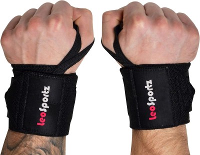 Leosportz Workout Gloves with Wrist Support for Gym Workouts Gym & Fitness Gloves(Black)