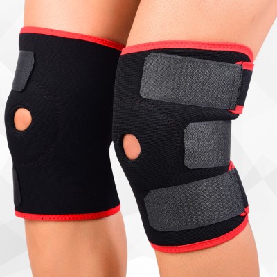 Hambler Adjustable Knee Support Open Patella for Men and Women Knee cap brace|Knee Guard Knee Support(Red)