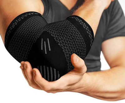 keycraze Elbow Brace Compression Support Tendonitis, Tennis Elbow Elbow Support(Black)