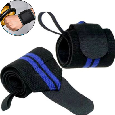 Laurant Durable Thumb Loop Wrist Support Strap for Gym and Lifting Workouts Wrist Support(Black, Blue)