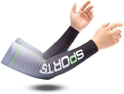 Leosportz (pack of 2) printed UV Protection Elbow Brace Compression Support Tennis Elbow Support(Orange, Multicolor)