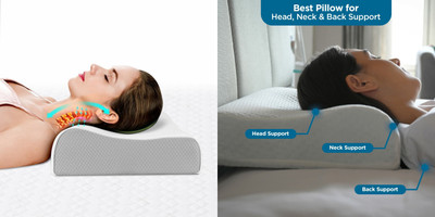 PRATIK MARKETING Memory Foam Abstract Sleeping Pillow Pack of 91(White)