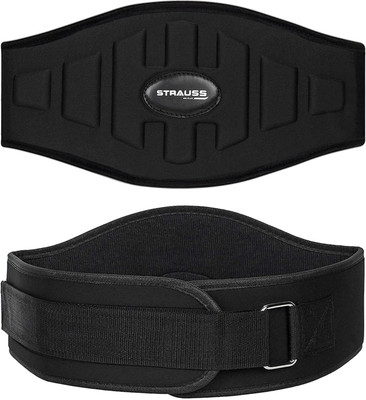 Strauss Gym Belt | Back Support Belt for Weight Lifting & Dead Lifting Back / Lumbar Support(Black)