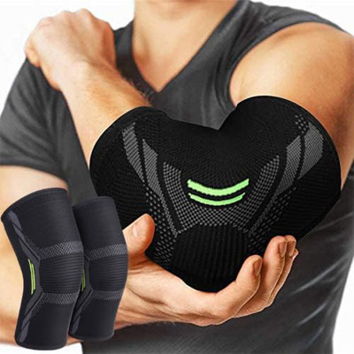 GymWar (pack of 2) Elbow Brace Compression Support Tendonitis, Tennis Elbow Elbow Support(Black)