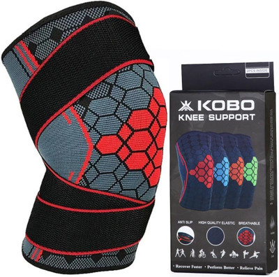 KOBO Nylon Knee Caps With Straps For Knee Support Knee Cap For Men Women (Piece) Knee Support(Multicolor)