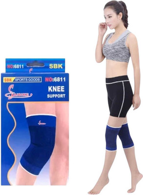 FlyTouch Fitted Breathable Elastic Knee Brace Protector Non-Falling Flexible Knee Pad AI Knee Support(Blue)