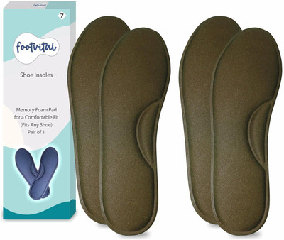 Foot Vital Memory Foam Shoe Insoles Supports Heel & Arch Absorbs Foot Sweat & Moisture Insole(Brown)
