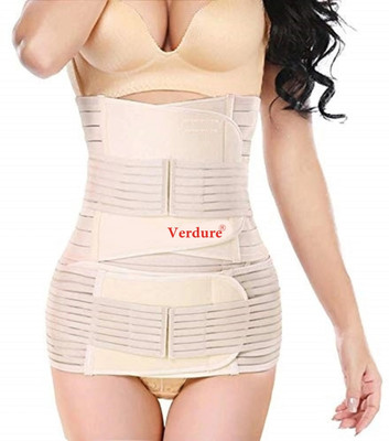 Verdure 3 in 1 after c section/normal delivery belt for women body shaping weight loss Abdominal Belt(Beige)