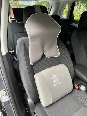 MRRON PROTECH Memory Foam Neck Rest & Lumber Spine Support For Car or Office Chair Back / Lumbar Support(Black)