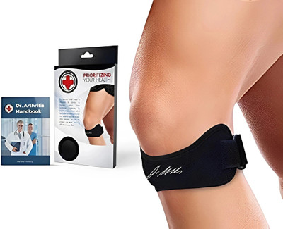 Dr. Arthritis Patella Tendon Strap/Knee Strap/Brace and Handbook Foot Support(Black)