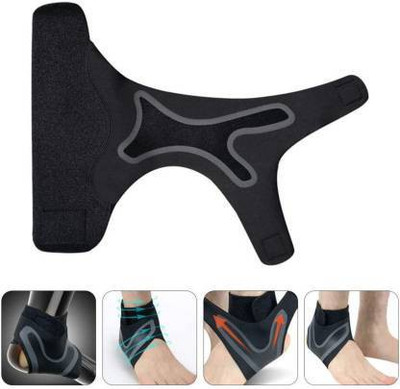 Lucacci Right Leg - L Size Breathable Adjustable Ankle Brace Elastic Sprain Foot Sleeve Ankle Support(Black)