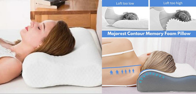 HIRUSH ENTERPRISE Memory Foam Alphanumeric Sleeping Pillow Pack of 1(White)