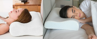 PRATIK MARKETING Memory Foam Geometric Sleeping Pillow Pack of 71(White)