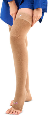 FLAMINGO Compression Stockings-Support for Venous Insufficiency-Above Knee Class I (Pair) Knee Support(Beige)