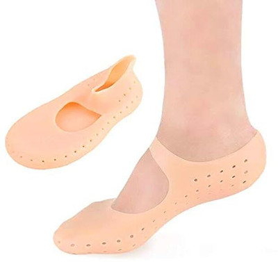 Valam Enterprise Silicone Anti Heel Crack Socks with Smiling Foot Full Socks Heel Support(Multicolor)
