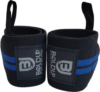 BOLDUP Cotton Wrist Support Band/Wraps with Thumb Loop for Gym Wrist Bands, Wrist Strap Hand Support(Blue)