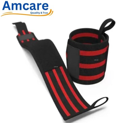 Amcare Wrist Support for Gym, Sports, Running, Pain Relief for Men & Women Wrist Support(Black, Red)