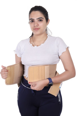 idika naturals NEW_S_NEW-(L.S.) Belt | Spinal Brace for Back Pain, Slip-Disc (BEIGE) Back-100 Back / Lumbar Support(Black)