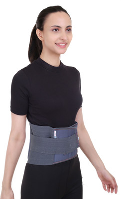 Balaraka NKS_NEW-L.S Belt Back Brace with dual Adjustable Straps for Men and WomeNKS_119 Back / Lumbar Support(Grey)