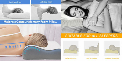 PRATIK MARKETING Memory Foam Nature Sleeping Pillow Pack of 131(White)