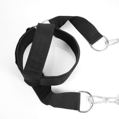 Fitcozi Weight Lifting Head Harness Padded with Adjustable Strap Head Support(Black)